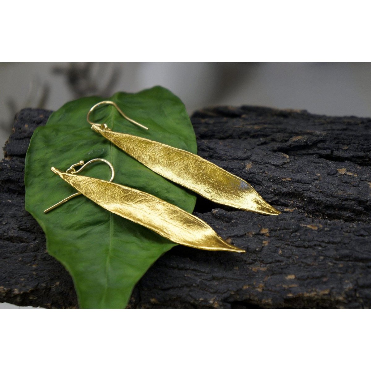 Gold Olive Leaf Earrings, 14K Gold Plated Jewelry, Dangle Earrings, Handmade Boho Jewelry Gift, Birthday Gift for Women, Nature Inspired
