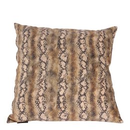 Decorative square cushion with a neutral-toned snakeskin pattern, measuring 50x50cm. Suitable for living rooms, bedrooms, or other home decor.