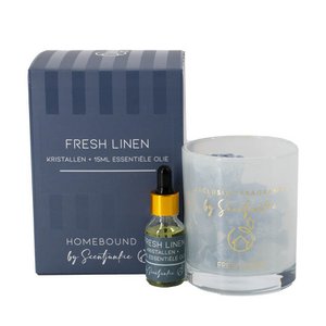 Duftkristall mit 15ml ätherischem Öl 'Frisches Leinen'