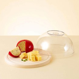 Tagliere Rotondo in Legno con Coperchio - Copriformaggio Φ 24 cm