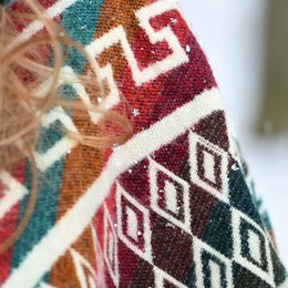 Poncho in alpaca colorato - Prodotto in Ecuador