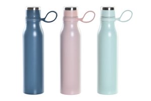 STAINLESS STEEL THERMOS 9X6.5X26 500ML, DOUBLE WALL 3 ASSORTMENTS. PC197420