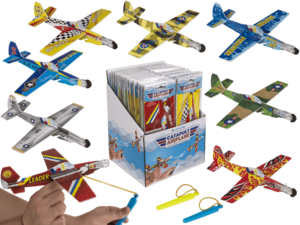 Airplane with rubber band starter,