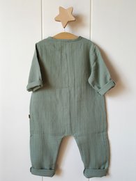 Uniseks mousseline romper / 100% biologisch dubbel gaaskatoen