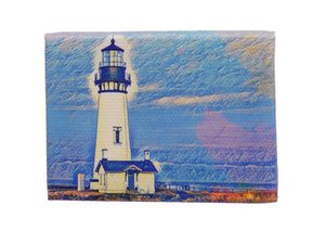 Canvas vuurtorenblauw op houten frames