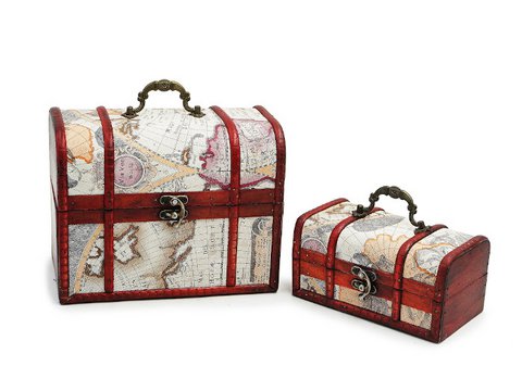 Treasure chest made of wood 22x17x13cm