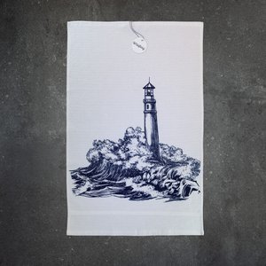 Küchenhandtuch Frottee weiß mit Leuchtturm