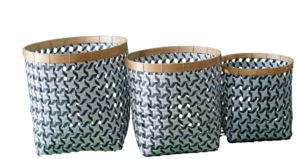 Bamboe kunststof opbergmanden S/3 Estilo