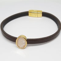 Semplice enamel oval slider 24K gold plated