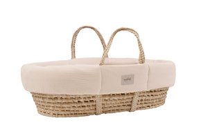 Gepolsterter Moses-Bezug aus Musselin, naturfarben