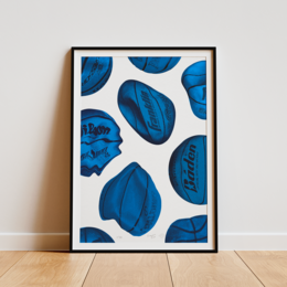 Black and white illustration of Muhammad Ali, the legendary boxer, in a boxing pose. This limited edition art print captures the iconic figure's strength and athleticism.