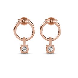 Boucles d'oreilles Octavia - Or RosÃ© et Cristal