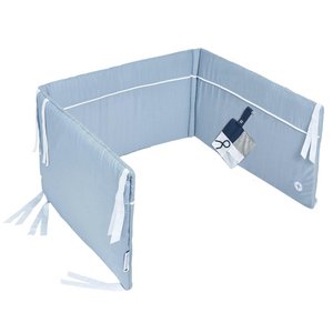 Blaugrauer Kinderbettstoßfänger