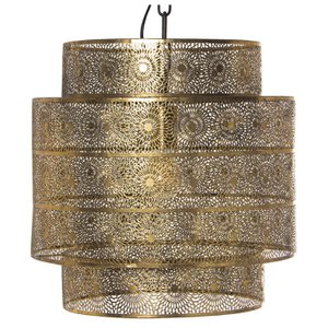 GOUD METALEN PLAFONDLAMP, 1XE27, MAX.60W °39X39CM, KABEL:95CM LL61315