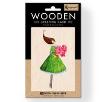 Flowers Wooden folded greeting card