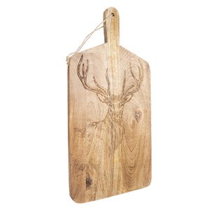 Decoratie Snijplank 25x50x2 cm Bruin Hout Rendier Borrelplank