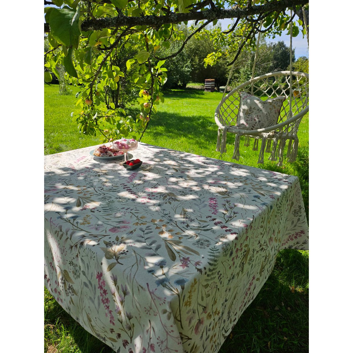 Rectangular Tablecloth, Linen-Cotton Mix, Printed | Aitana