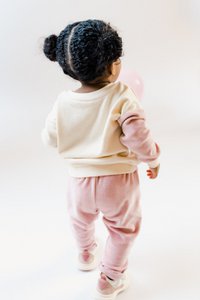 *Bestseller* Duurzame babybroek met hoge taille Mauve velours | 100% GOTS-gecertificeerd biologisch katoen