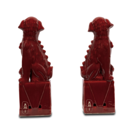Red fu dog set