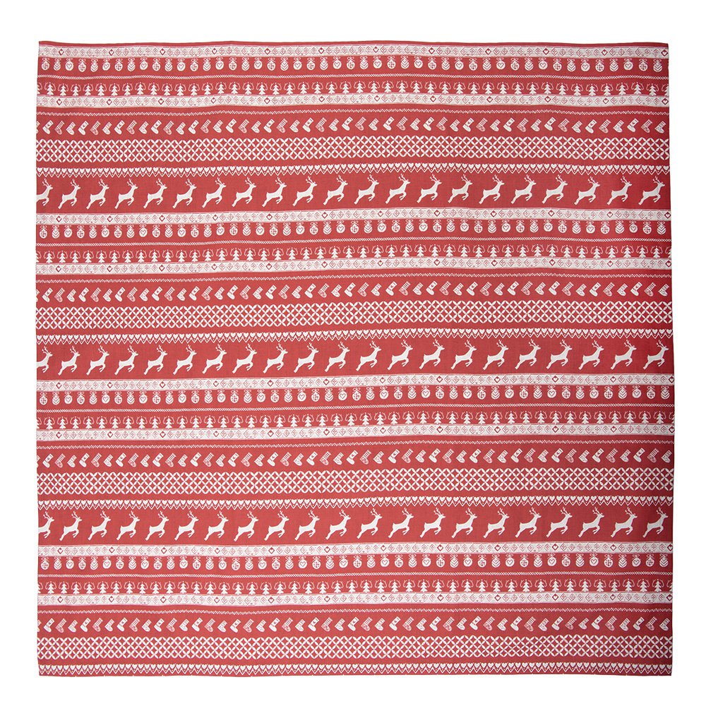 Tafelkleed 100x100 cm Rood Katoen Hert