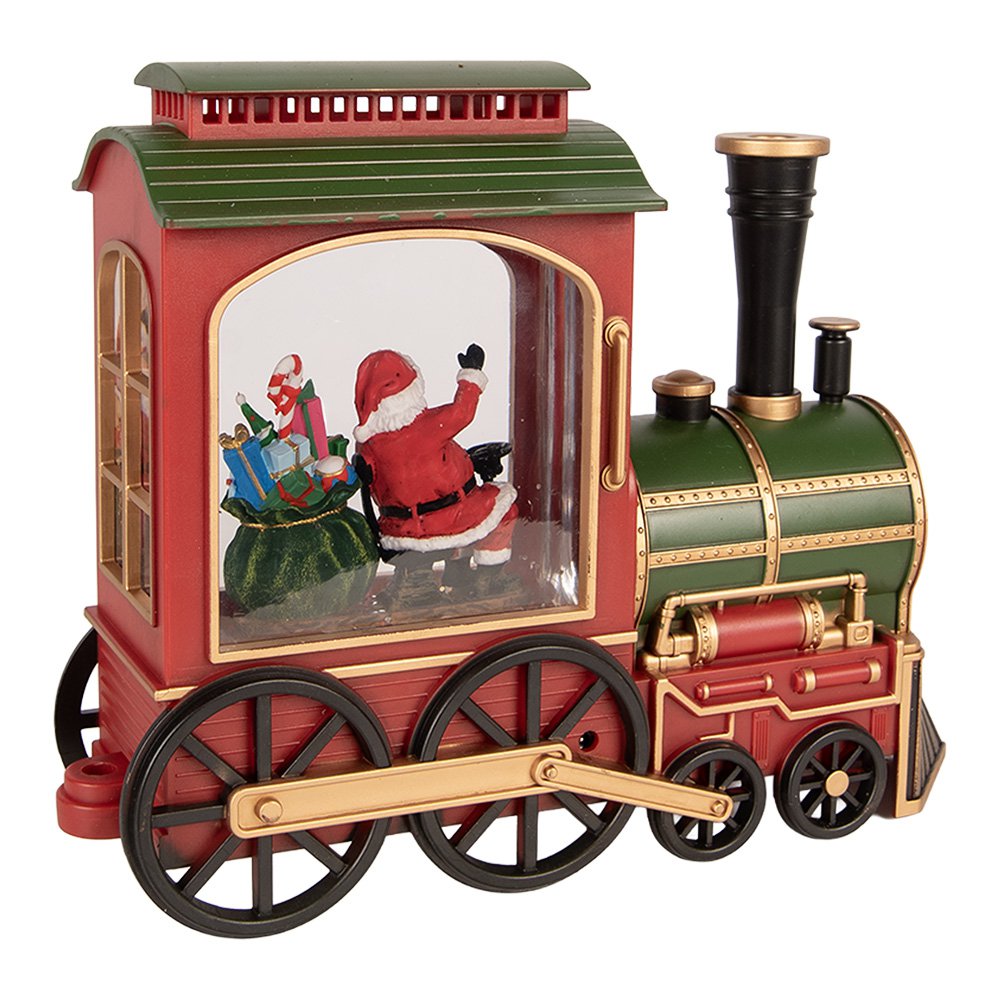Kerstdecoratie met LED-verlichting en muziek Trein 25x9x19 / 24x9x19 cm / 6xAA Rood Kunststof