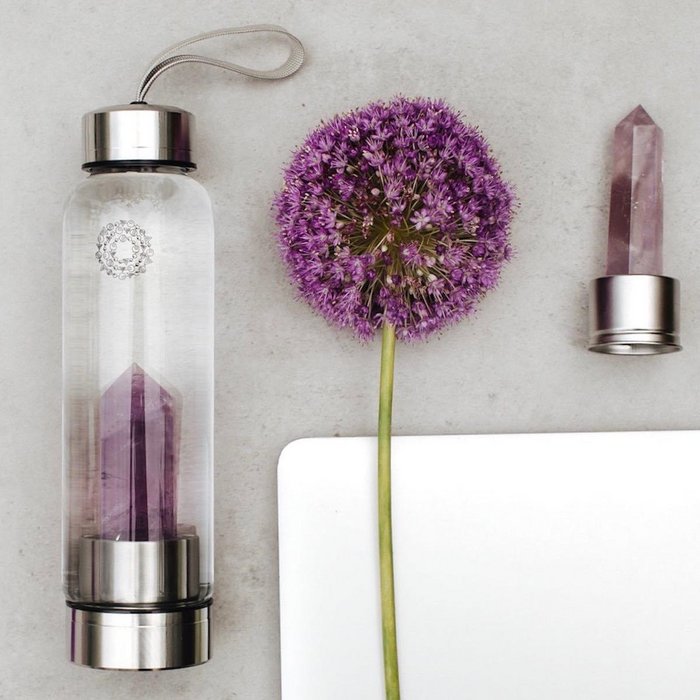 Amethyst Crystal-Infusion Gem Water Bottle