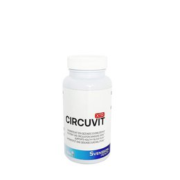  Circuvit Xtr heavy legs, monthly treatment supplement. White bottle with blue and red label. Contains ingredients to support healthy leg circulation.