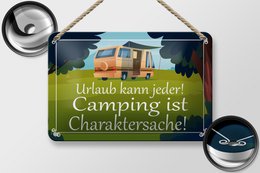 Tin sign saying 18x12cm Everyone can go camping is decoration