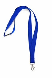  Blue lanyard with metal clasp. Suitable for holding keys, ID cards, or other small items.