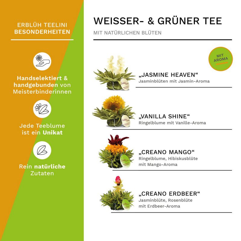 Creano 4 theebloemen geschenkdoos Teelini Mix