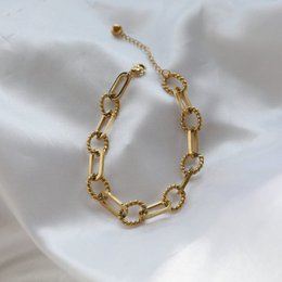 Euridice - Bracciale grande con catena a scatola e corda