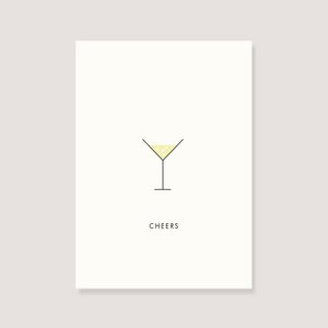 Postkarte - "Sektflöte - Cheers"