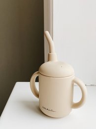 Sippy Cup in silicone - Beige ostrica
