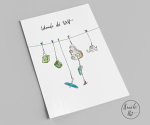 Birth postcard - explore the world