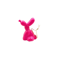 Ornament - Balloon Dog Hanger - Ceramics - Pink -5,5x6,5cm