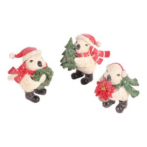 Deco Christmas Birds 12 cm / ass 3 Harz