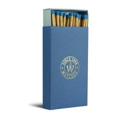 Long matches in a deep blue color.