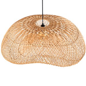 NATUURLIJKE ROTAN PLAFONDLAMP, 1XE27 MAX40W _56X81X35CM ZWARTE KABEL: 100CM ST34783