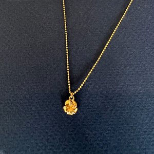 Frangipani flower golden necklace