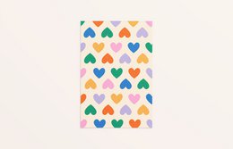 A set of 5 greeting cards featuring a vibrant heart pattern in shades of pink and red. The cards are suitable for various occasions and can be used to express love, appreciation, or well-wishes.