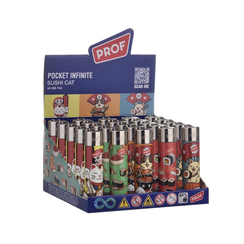Briquet PROF Rechargeable à Pierre Sushi Cat