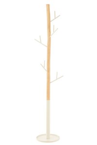 J-Line Garderobenständer – Holz – Weiß/Natur