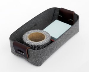 Recycled leather card holder