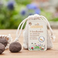 3 Samenbomben im Jutebeutel