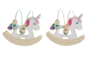 HOLZSPIELZEUG 12,5X8X12 EINHORN 2 SORTIMENTE. JE192086