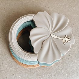 Hibiscus Teether, leo and lea, Teething Rattle, 4 different colors