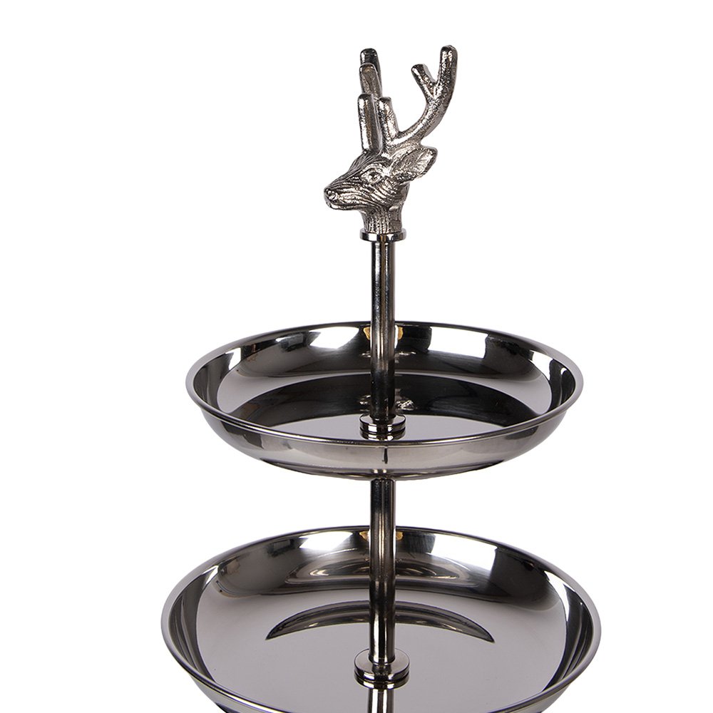 Etagère 3 laags Ø 26x48 cm Zilverkleurig Aluminium