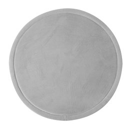  Light grey round play mat, 1.2 m diameter, 2.5 cm thick, soft and comfortable for babies and toddlers.