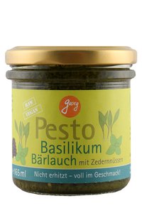 Organic basil and wild garlic pesto