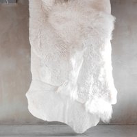 Melange sheepskin rug - White